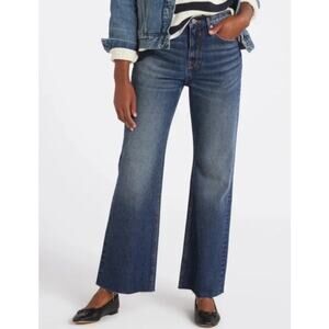 VIGOSS Womens Royce 70's Medium Wash Raw Hem High Rise Flare Jeans Size 14 NEW
